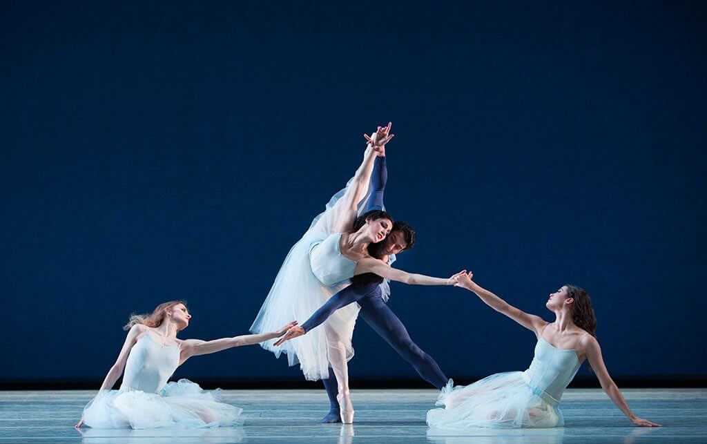 Mayara Pineiro, Arian Molina Soca, and Artists of Philadelphia Ballet in Serenade | Photo: Alexander Iziliaev